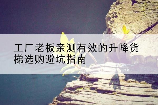 榆社升降货梯怎么选-工厂老板亲测有效的升降货梯选购避坑指南